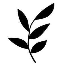 botanical line art floral leaves, plants. Hand drawn sketch branches isolated