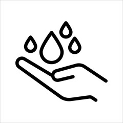 hand and water drop icon save water symbol vector illustration design element