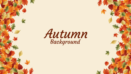 Autumn background with lots of leaves, thanksgiving frame template background vector, autumn concept 2022
