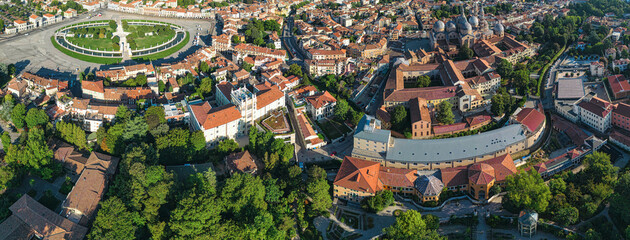 Aerial shot Prato della Valle. Padua, Veneto, Italy.