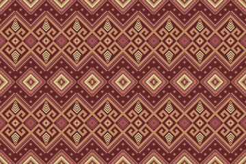 Oriental ethnic geometric Ikat traditional pattern  background Design for carpet, wallpaper, clothing, wrapping, batik, fabric, Vector, shawl, textile illustration embroidery style. 