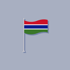 Illustration of Gambia flag Template