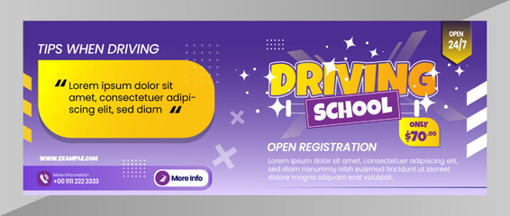 Banner Driving courses Banner Template For Social Media Layout