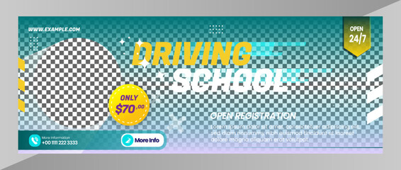 Driving School Courses Banner Template for Social Media