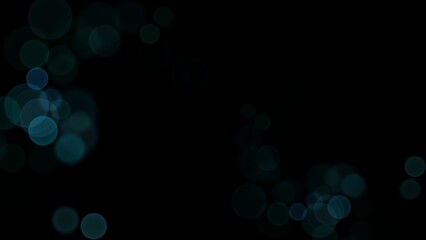 Blue bokeh on black background