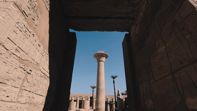 Huge Columns In The Karnak Temple, Egypt