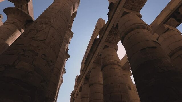 Huge Columns In The Karnak Temple, Egypt