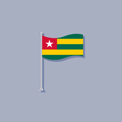 Illustration of Togo flag Template