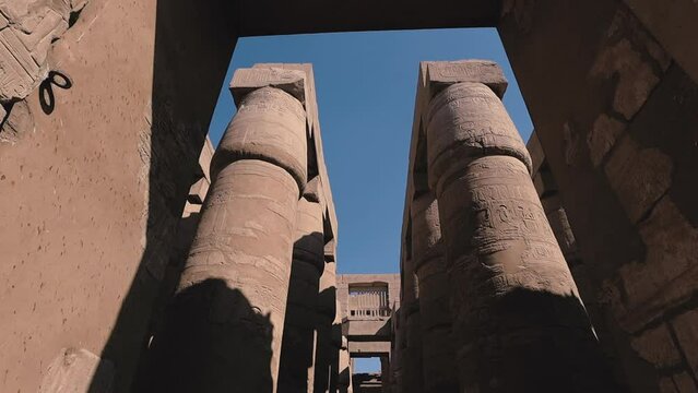 Huge Columns In The Karnak Temple, Egypt