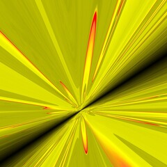 smooth connected spiral design red edged yellow shape on a green yellow plain background