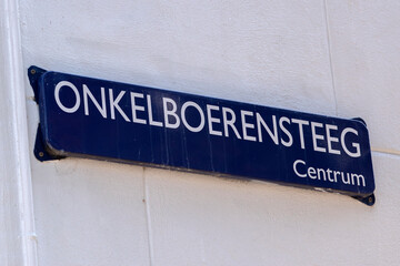 Street Sign Onkelboerenstreeg At Amsterdam The Netherlands 23-6-2022