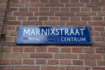 Street Sign Marnixstraat At Amsterdam The Netherlands 23-8-2022