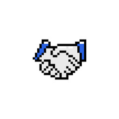 Handshake pixel icon vector design