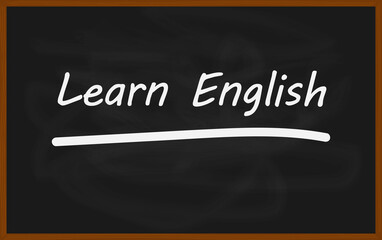 Learning English language isolated on blackboard.