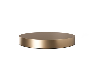 Golden podium on transparent background. Elegant podium for product, cosmetic presentation. Luxury mock up. Pedestal or platform for beauty products. PNG file. 3D rendering.