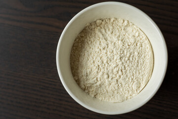 small white bowl with white flour 