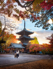 shinnyodo temple in the afternoon is very beautiful in autumn.