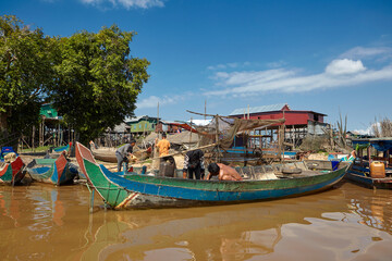 Naklejka na ściany i meble Floating village of Kompong Phluk, Siem Reap, Cambodia