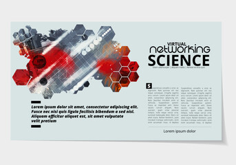 Elegant layout for business presentation with technology and science background, vector illustartion - 526033259