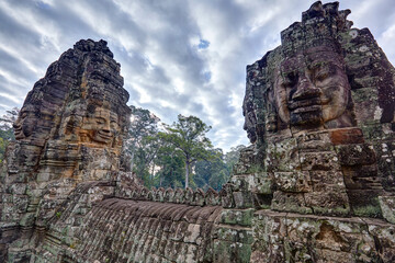 The serenity of the stone faces of Bayon temple, Siem Reap, Cambodia