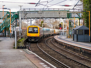 Fototapeta premium electrified railway line england uk