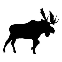 Logo Moose. Silueta de alce aislada en color negro