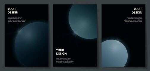 Space poster set. Space design with place for text © Iuliia Savko