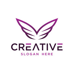 Vector graphic of wings logo design template