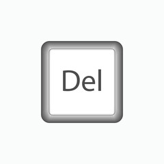 Delete Button Icon. Symbol Button in Keyboard or Keypad to Typewrite - Vector.  