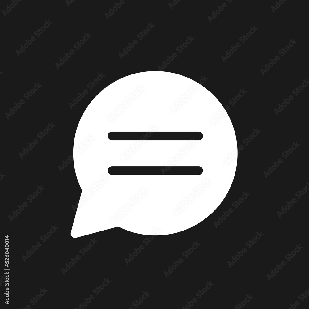 Sticker Buyer-to-seller chat dark mode glyph ui icon. Real-time communication. User interface design. White silhouette symbol on black space. Solid pictogram for web, mobile. Vector isolated illustration