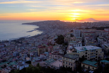 View of the Gulf of Naples, Naples, Italy