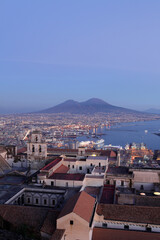Obraz premium View of the Gulf of Naples and Mount Vesuvius in the distance, Naples, Italy