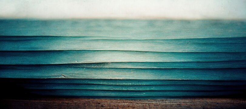Abstract faded ocean blue woody pencil waves and lines, grainy fiber chipped texture with camera styled bokeh blur and vintage filtering - background for relaxing, calming nautical vibes. 