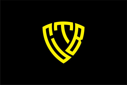 CTB creative letter shield logo design vector icon illustration