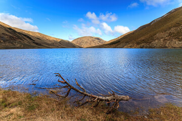 Lake Lyndon, Canterbury, New Zealand, a small lake in the Southern Alps