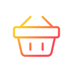 Shopping basket pixel perfect gradient linear ui icon. Carry purchased items. Online marketplace. Line color user interface symbol. Modern style pictogram. Vector isolated outline illustration