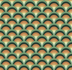 Seamless colorful geometric fish scale retro pattern
