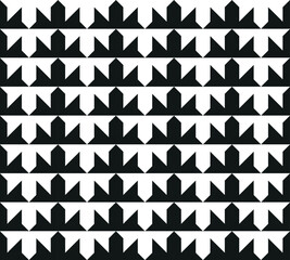 Seamless monochrome geometric pattern of squares and triangles
