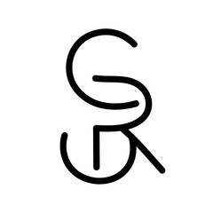 Letter SR logo vector creative design