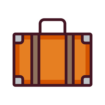 travel suitcase on white background