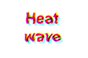 heat wave text 3d retro style