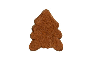 Brown Christmas gingerbread isolated on white