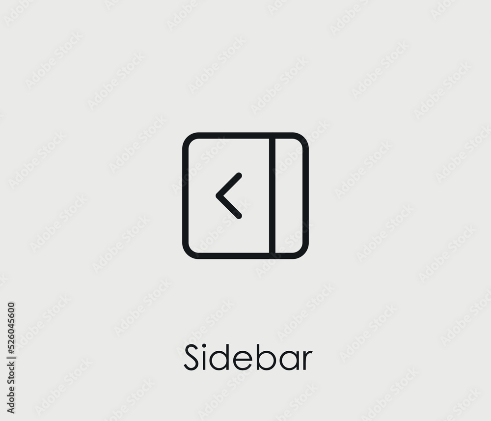 Poster sidebar vector icon. editable stroke. symbol in line art style for design, presentation, website or 