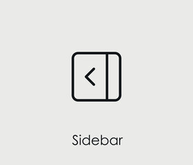 Sidebar vector icon. Editable stroke. Symbol in Line Art Style for Design, Presentation, Website or Mobile Apps Elements, Logo.  Sidebar symbol illustration. Pixel vector graphics - Vector