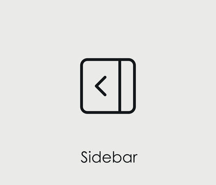 Sidebar vector icon. Editable stroke. Symbol in Line Art Style for Design, Presentation, Website or Mobile Apps Elements, Logo.  Sidebar symbol illustration. Pixel vector graphics - Vector