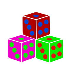 vector colorful dice on white background