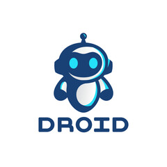 Cute Robot Mascot Illustration Logo