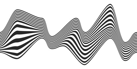 Op art illusion with black lines