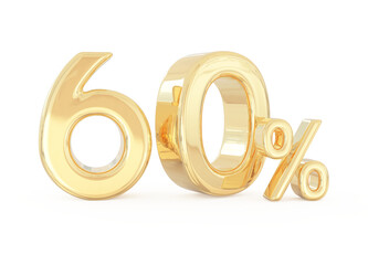 60 percent off sale number gold 3d