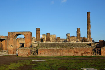 Jupiter temple and forum of Pompeii ,Naples, Italy